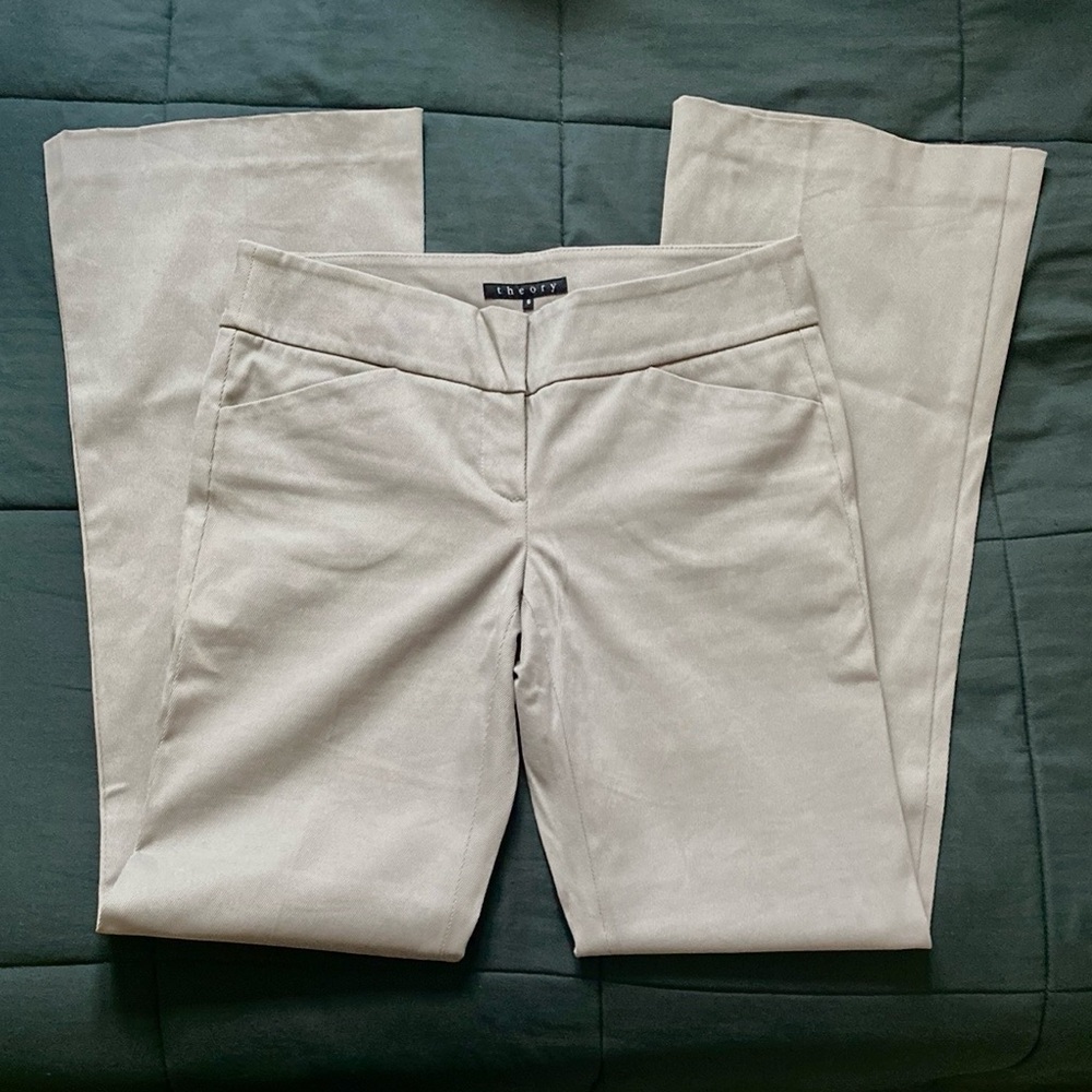 Theory Light Gray Bootcut Pants